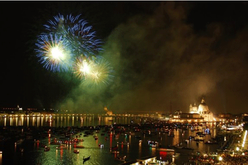 New Year's Eve in Venice firerworks 
